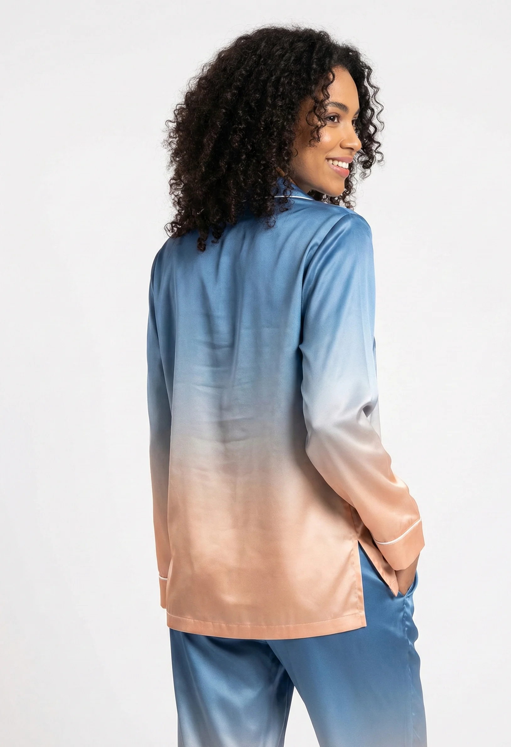 Saten Uzun Pijama Takımı